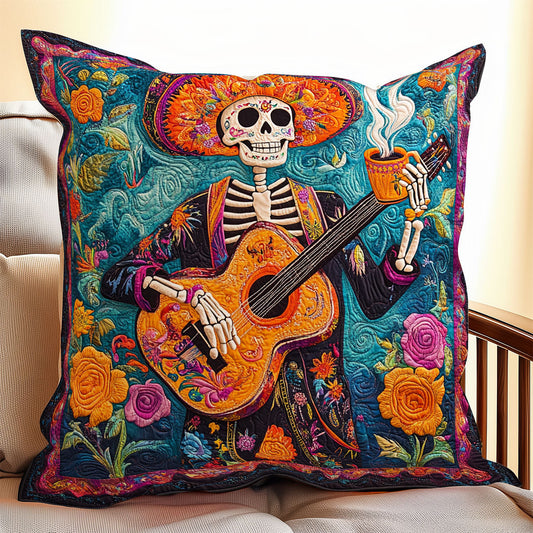 Guitar Skull WX0406091CL Quilt Pillow Case
