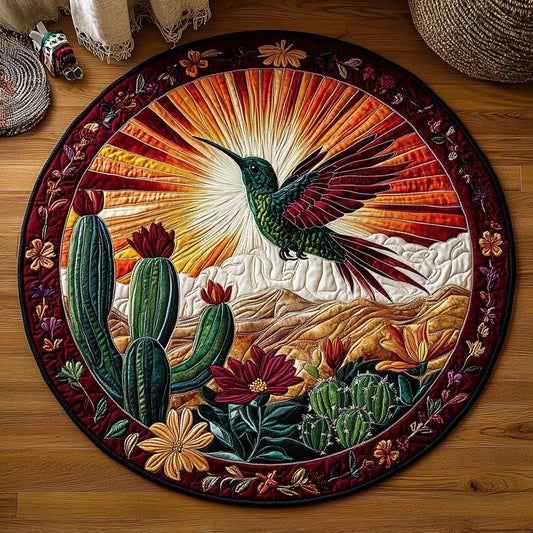 Radiant Hummingbird Desert WY2305025CL Quilted Round Mat