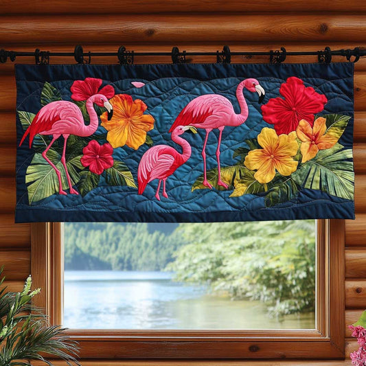 Flamingo Sunset WN1803035CL Quilted Valance