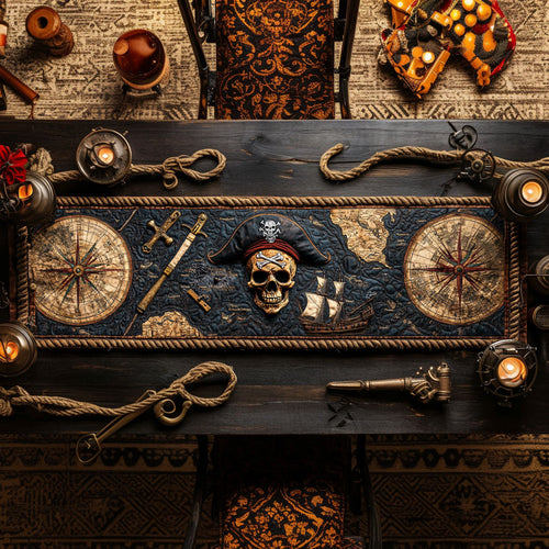 Candy Skull Jam WN1207003CL Quilted Table Runner