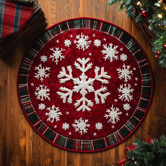 Snowflake Ember Glow WN1107068CL Quilted Round Mat