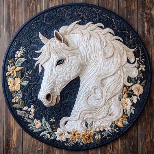 White Grace CP1706036CL Quilted Round Mat