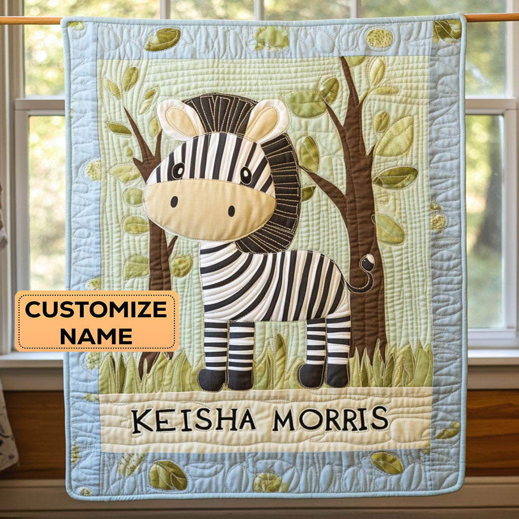 Cute Zebra CP2407038CL Personalized Baby Quilt