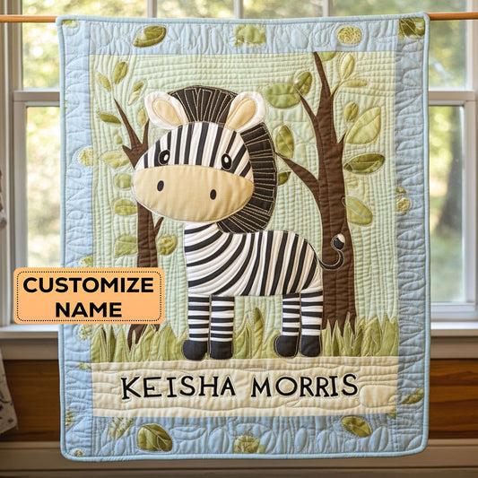 Cute Zebra CP2407038CL Personalized Baby Quilt