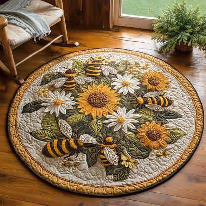 Buzzing Garden WY2203033CL Quilted Round Mat