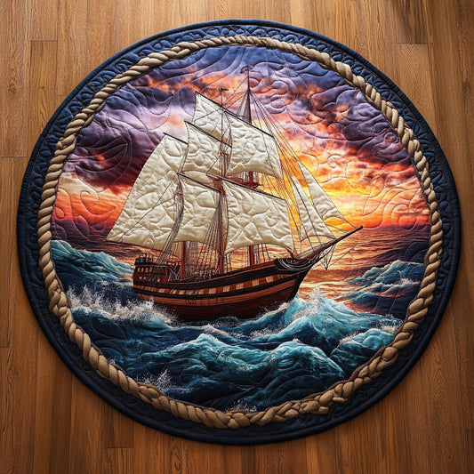 Red Sunset CQ0306038CL Quilted Round Mat