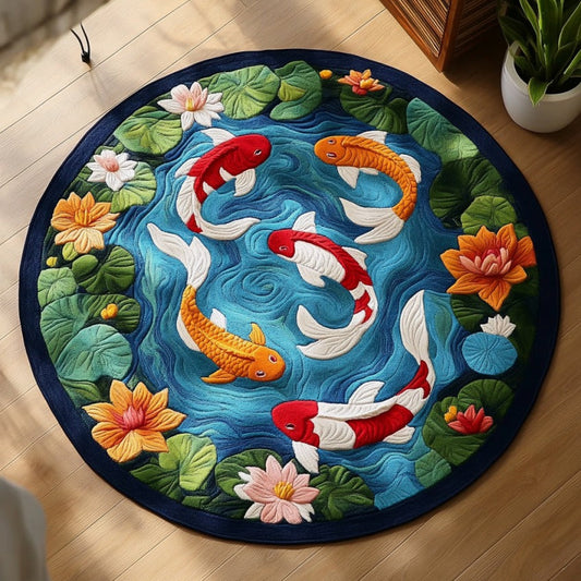 Koi Fish XR1709004CL Quilted Round Mat
