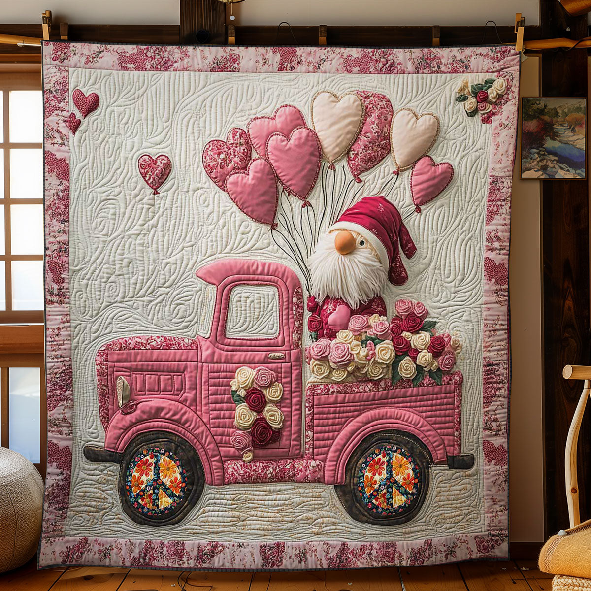 Love Gnome Truck WN0412030CL Quilt