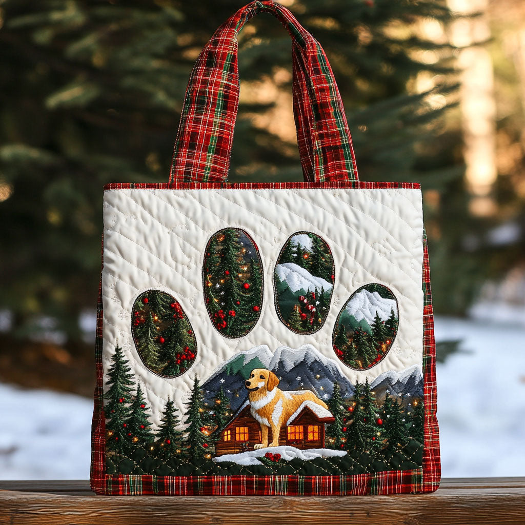 Mountain Spirit Golden Retriever Paw WN0611074CL Quilted Tote Bag