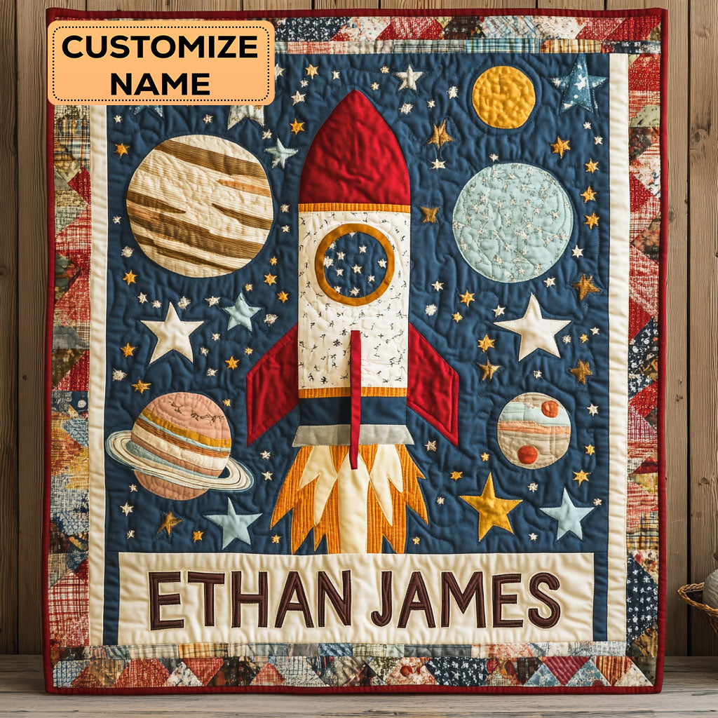 Star Rocket WJ2807009CL Personalized Baby Quilt