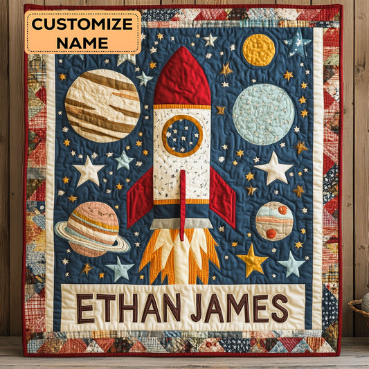 Star Rocket WJ2807009CL Personalized Baby Quilt