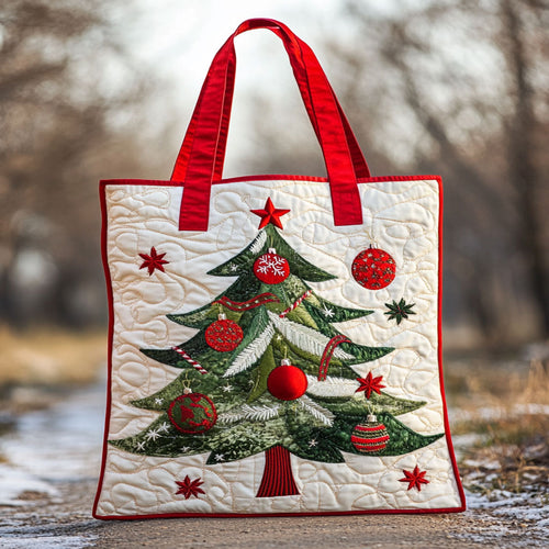 Shiny Christmas Tree WN2209073CL Quilted Tote Bag