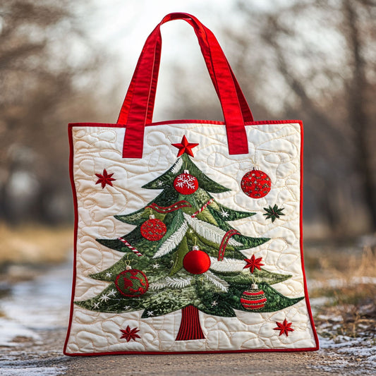 Shiny Christmas Tree WN2209073CL Quilted Tote Bag