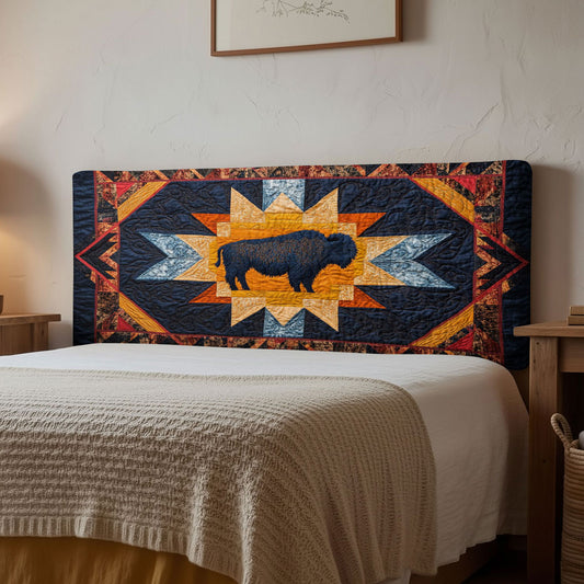 Tribal Bison WN2012090CL Quilted Headboard Slipcover