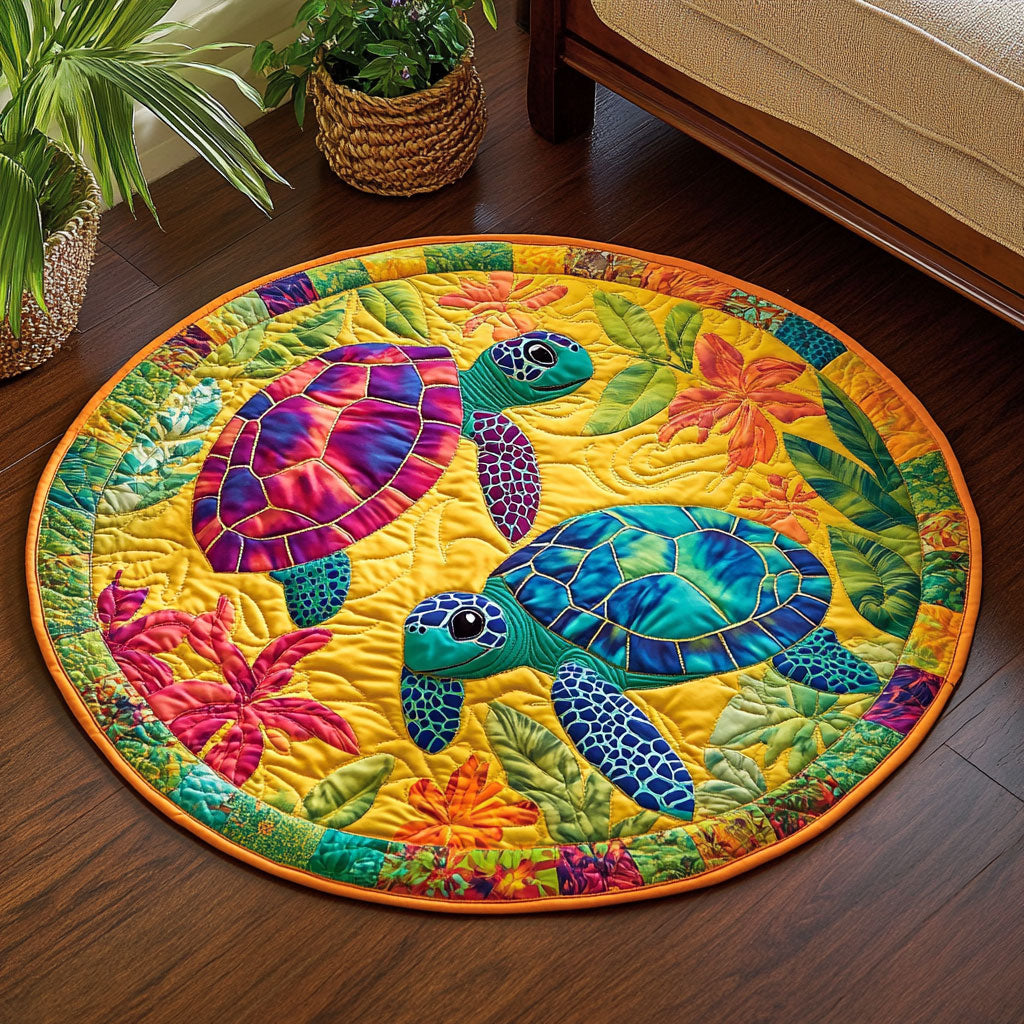 The Coastal Crawl CM2904010CL Quilted Round Mat