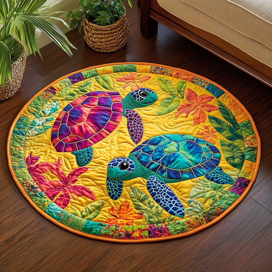 The Coastal Crawl CM2904010CL Quilted Round Mat