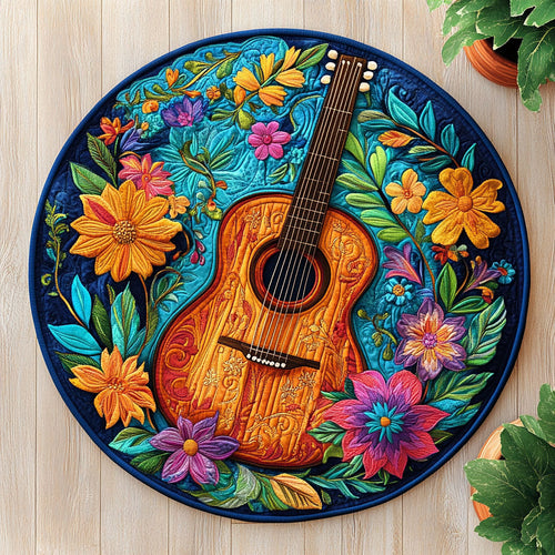 Hippie Guitar CW2705511CL Quilted Round Mat
