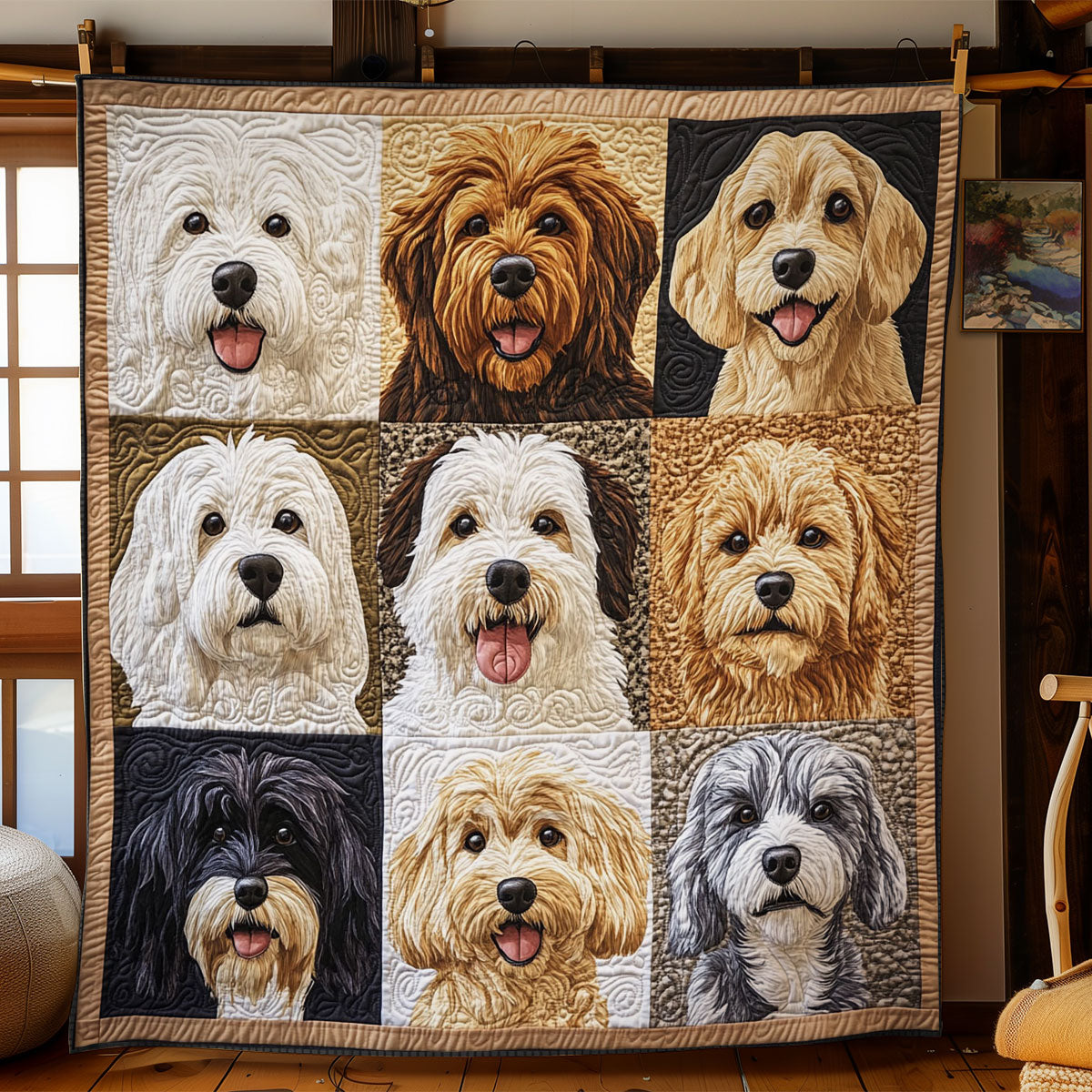 Cute Dog Portrait WY1202091CL Quilt