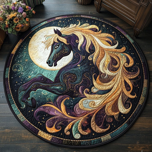 Moonlit Horse CW1407033CL Quilted Round Mat