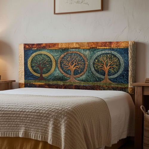 Ancient Tree Of Life WN2012010CL Quilted Headboard Slipcover