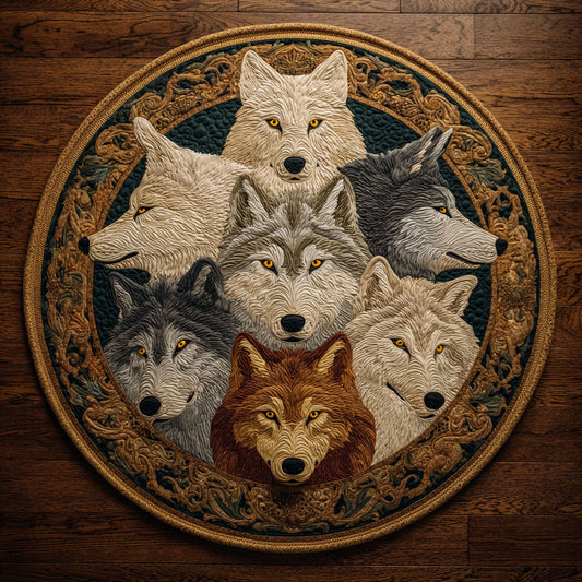 Wolf of Glory CW0608017CL Quilted Round Mat