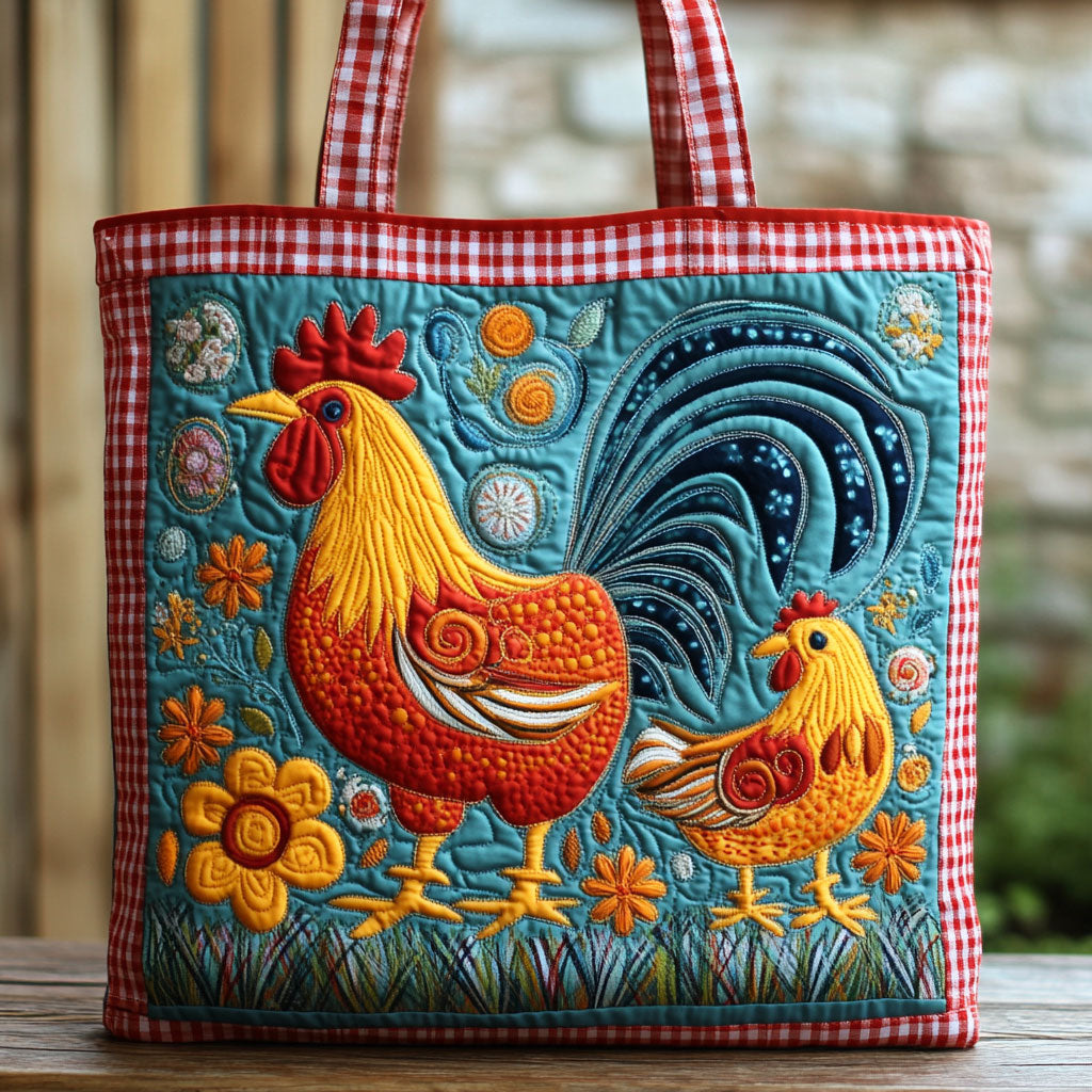 Country Chicken CW1411028CL Quilted Tote Bag