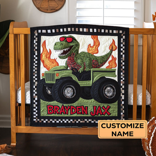 Fire Wheels WY3007008CL Personalized Baby Quilt