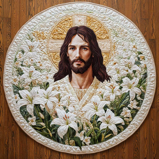 Christianity Jesus Savior WN2503055CL Quilted Round Mat