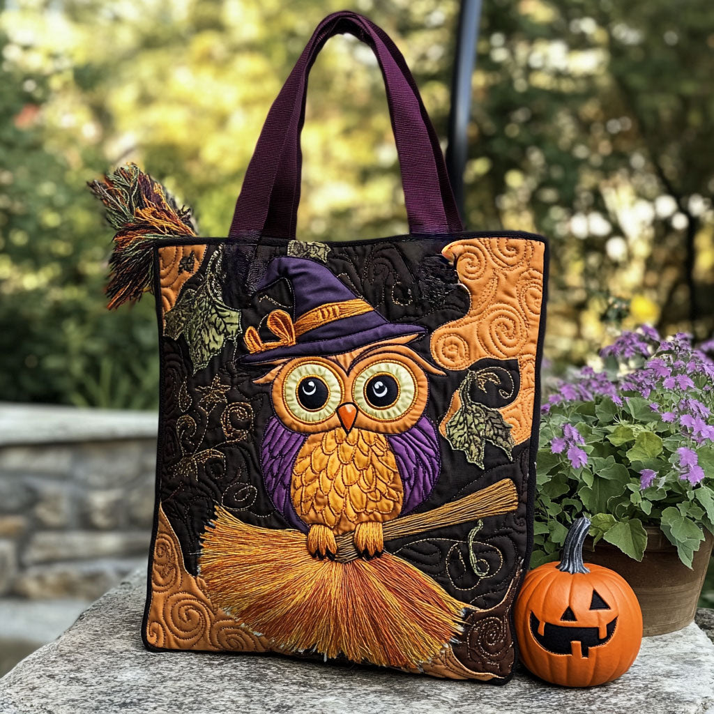 Owl Moon Pumpkin WN0310043CL Quilted Tote Bag