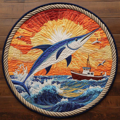 Jumping Fish CQ1005019CL Quilted Round Mat