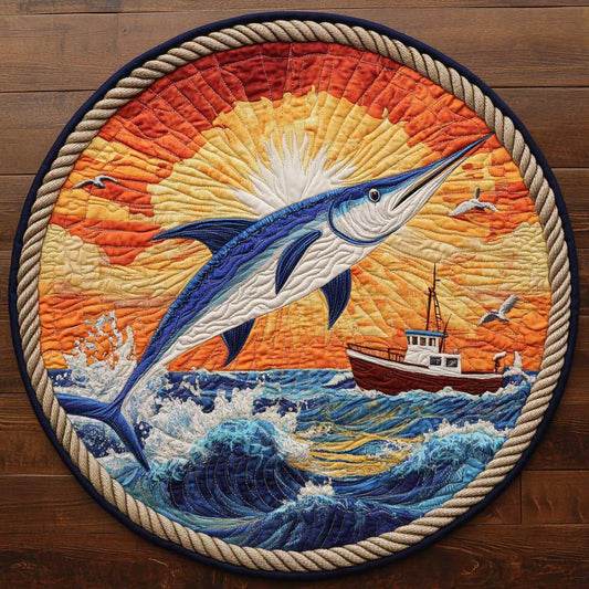 Jumping Fish CQ1005019CL Quilted Round Mat