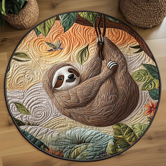 Tropical Sloth WJ0204028CL Quilted Round Mat