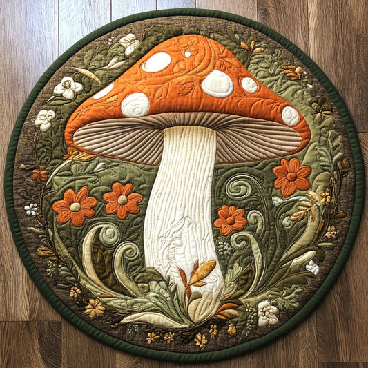 Spotted Mushroom WY3004033CL Quilted Round Mat