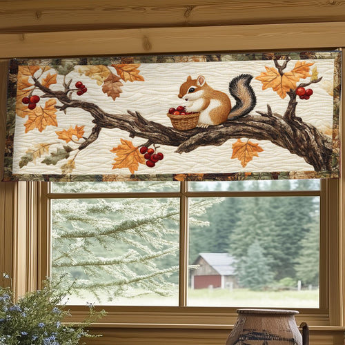 Squirrel In Autumn WY2404054CL Quilted Valance