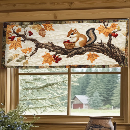 Squirrel In Autumn WY2404054CL Quilted Valance