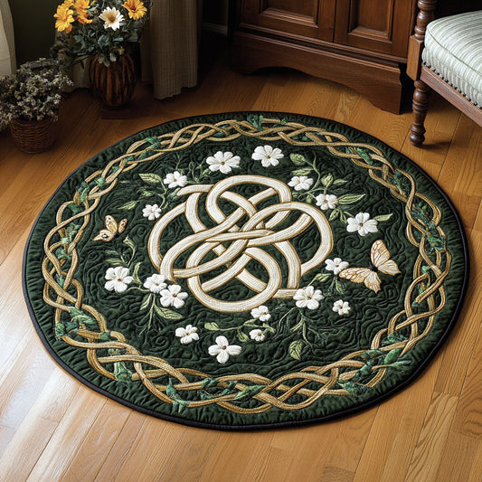 Celtic In Flower Garden WY2203046CL Quilted Round Mat