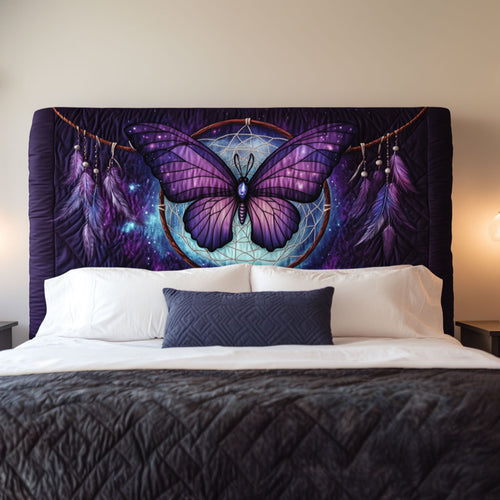 Violet Butterfly KL1812011CL Quilted Headboard Slipcover