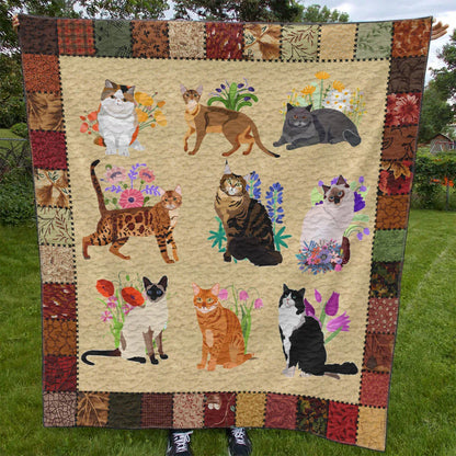 Cat Breeds Flower NI3108001YR Quilt