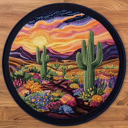 Cactus Desert WX2003117CL Quilted Round Mat