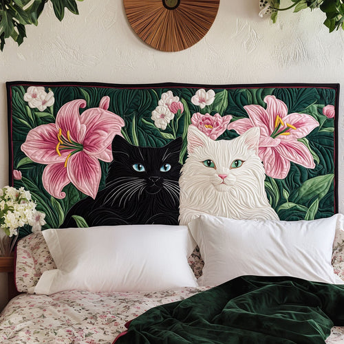 Lily Haven Cats KL3012003CL Quilted Headboard Slipcover
