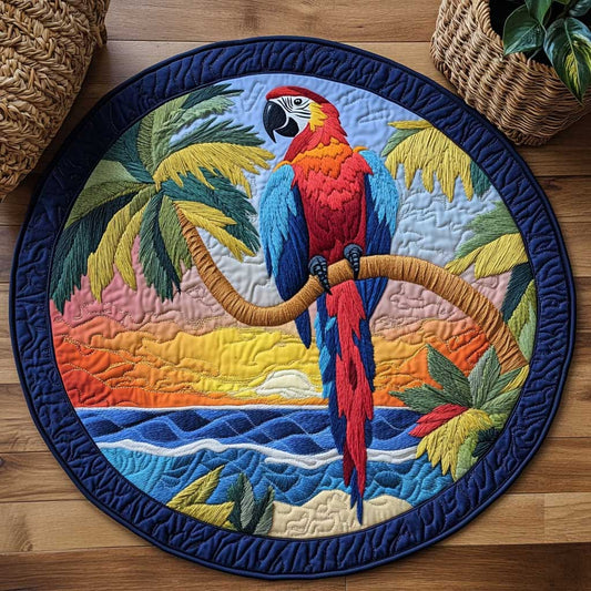 Rainbow Parrot WN2103050CL Quilted Round Mat