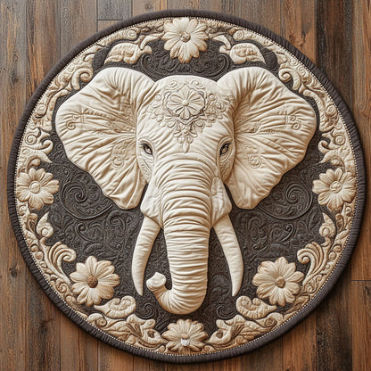 Flower Elephant WX2805018CL Quilted Round Mat