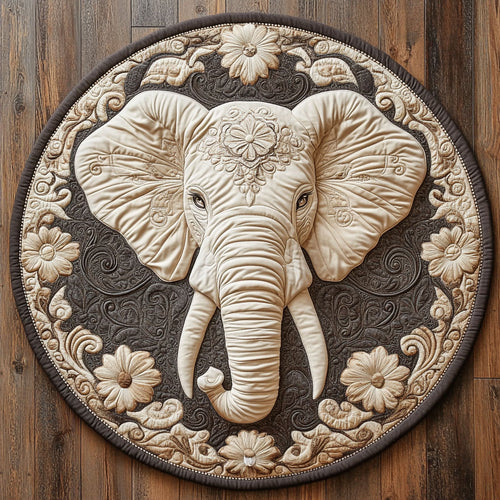 Flower Elephant WX2805018CL Quilted Round Mat