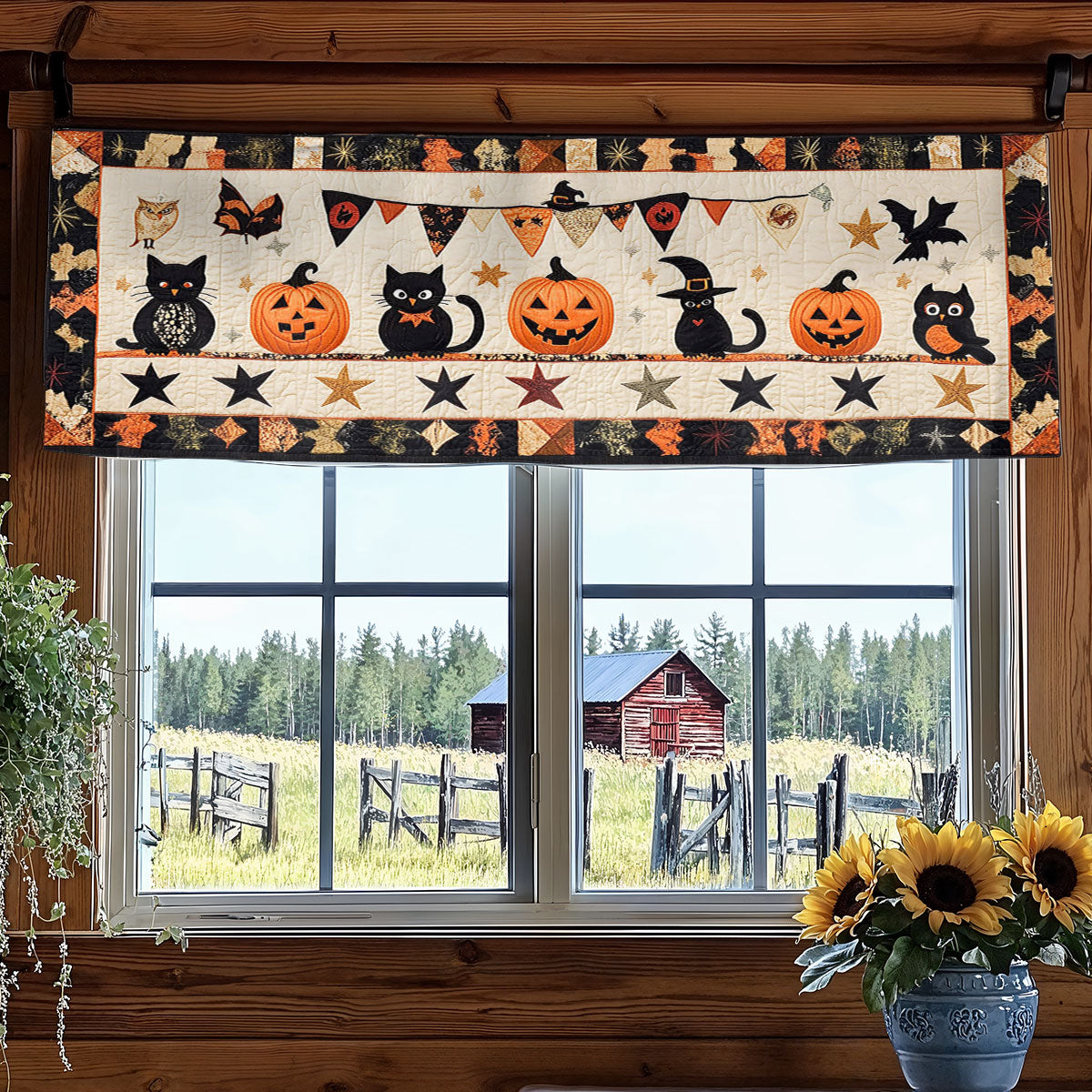 Little Pumpkin Pals WN0108021CL Quilted Valance