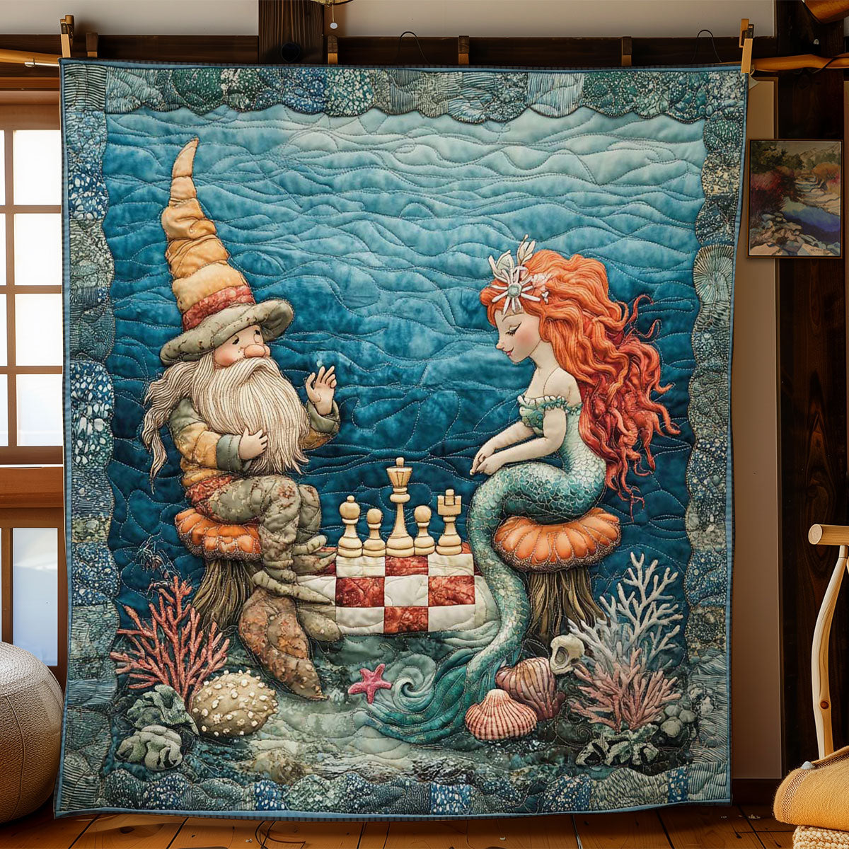 Mermaid's Move Gnome WN0901036CL Quilt