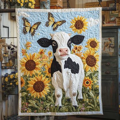 Sunflower Dairy Cow WP1112030CL Quilt