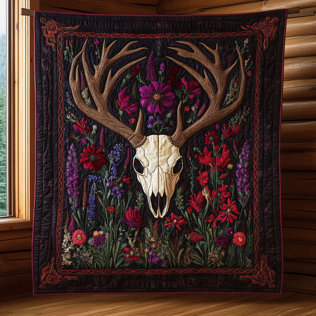 Floral Skull CW0407027CL Quilt