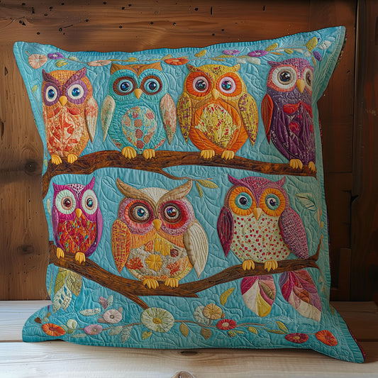 Colorful Owl In Tree WY1102037CL Quilt Pillow Case