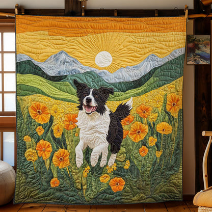 Wildflower Border Collie WN1004065CL Quilt