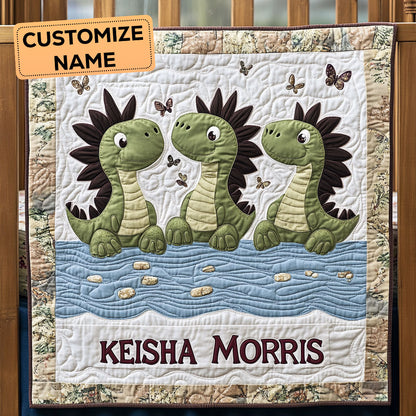 Dino Parade CP2607002CL Personalized Baby Quilt